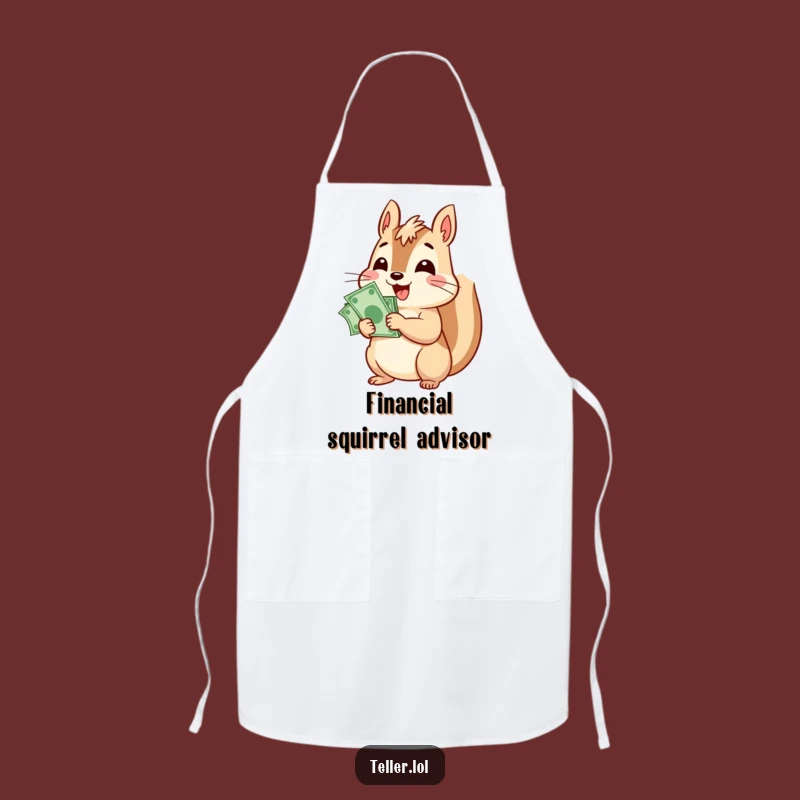 Funny Squirrel Money Apron: Cheerful Squirrel Bill Counter, Kitchen Fun Funny Gift!
