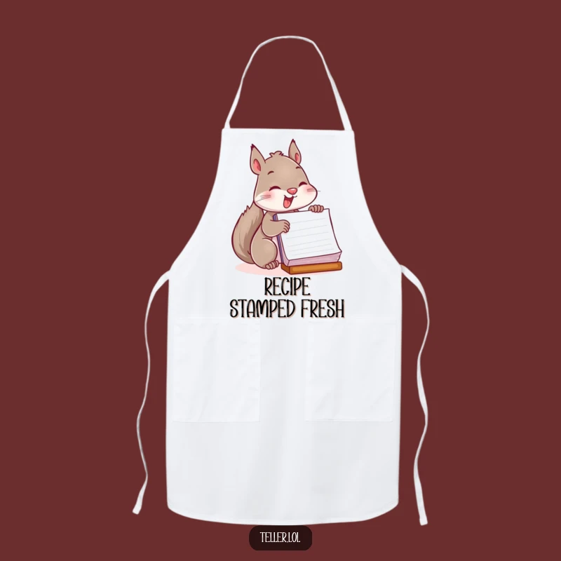 Funny Squirrel Apron: Playful Ledger Stamper, Kitchen Fun & Humorous Gift