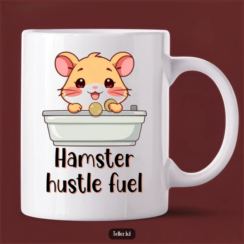 Funny Hamster Cashier Mug: Happy Hamster Handing Coin, Funny Business Gift!