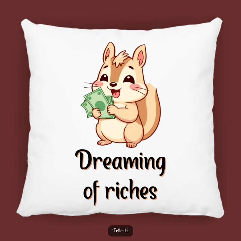 Funny Squirrel Money Pillow: Cheerful Squirrel Bill Counter, Cozy Funny Gift!