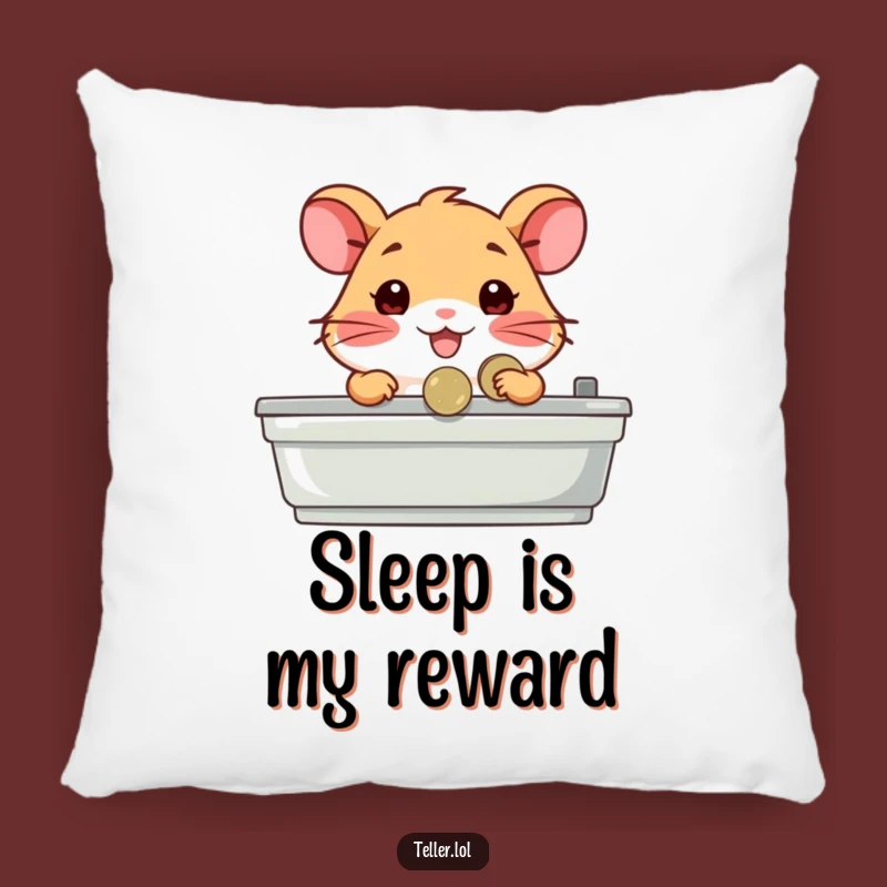 Funny Hamster Cashier Pillow: Happy Hamster Coin Handler, Cozy Funny Gift!