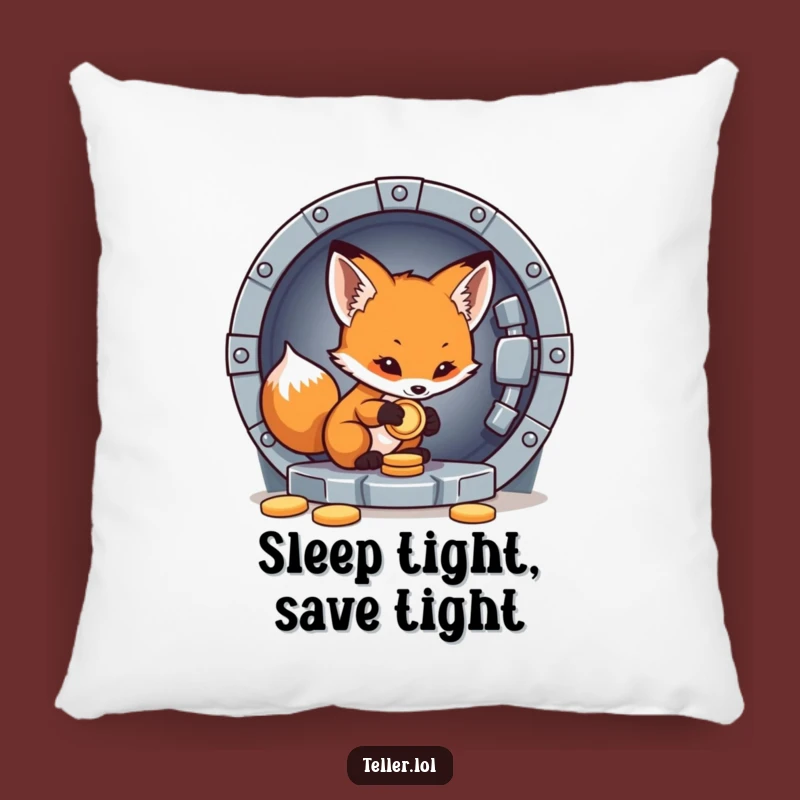 Funny Fox Pillow: Cozy Vault Saver, Soft & Humorous Accent for Secure Homes