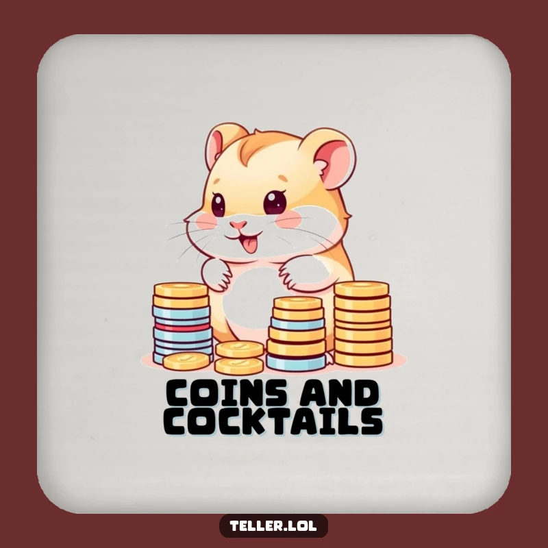 Funny Hamster Drink Coaster: Cute Coin Counter, Protect Surfaces with Humor