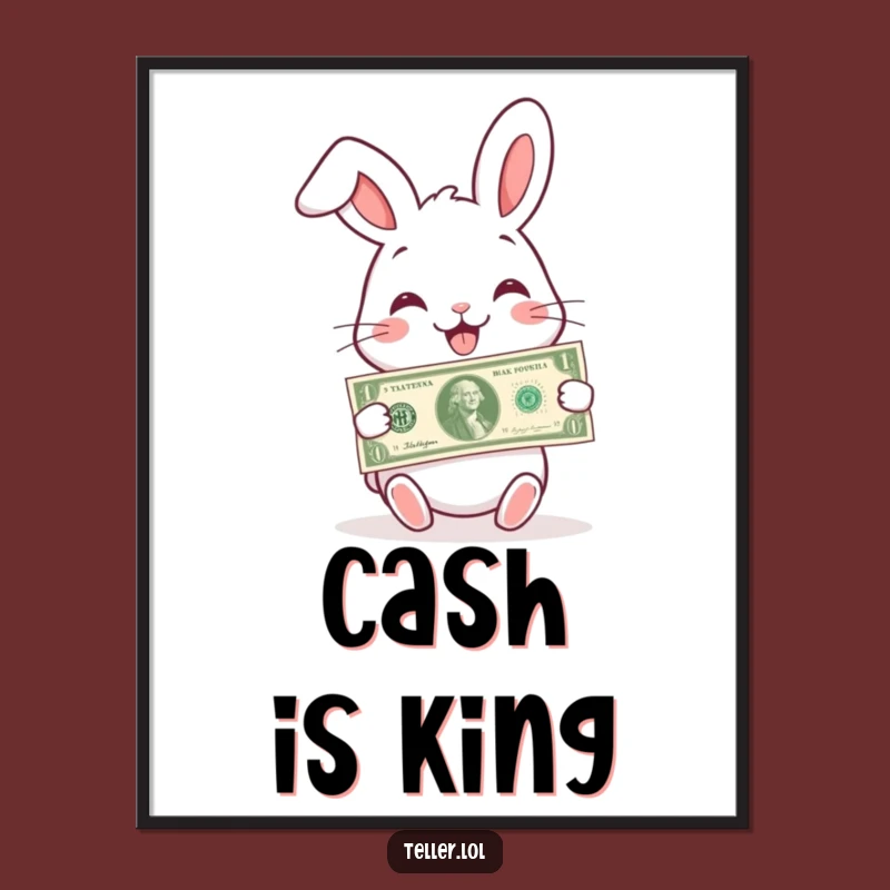 Funny Rabbit Poster: Charming Gifter, Whimsical Wall Art for Joyful Spaces