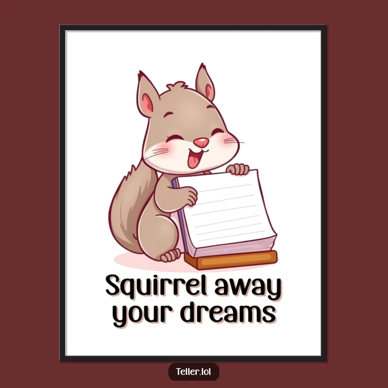Free Printable Wall Art: Funny Squirrel Stamping Ledger, Quirky Downloadable Decor