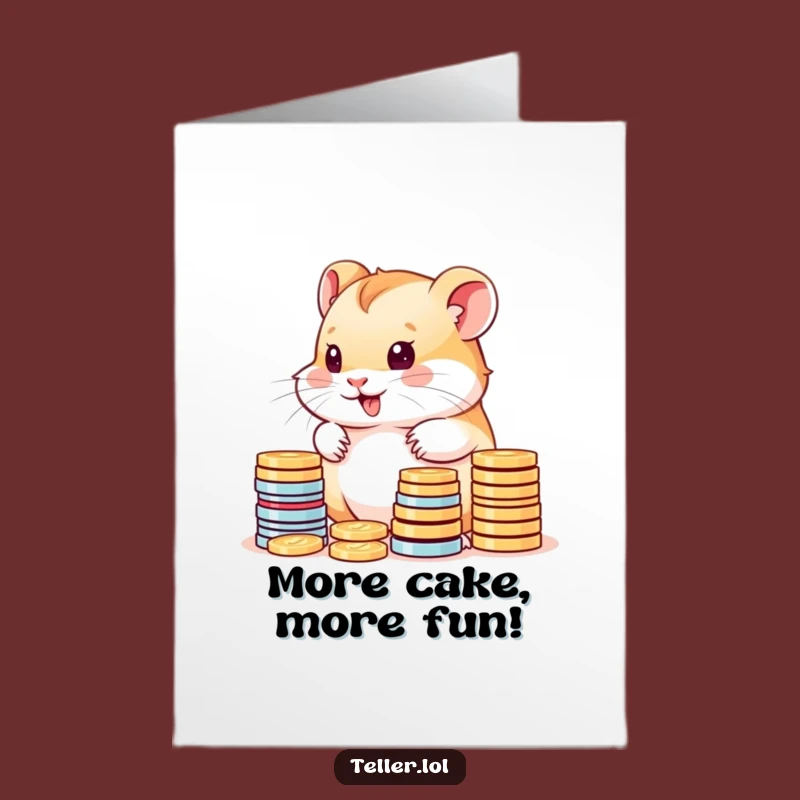 Free Printable Birthday Card: Funny Hamster Counting Coins, Perfect Downloadable Gift