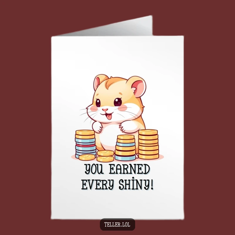 Free Printable Congrats Card: Funny Hamster Counting Coins, Brilliant Downloadable Gift