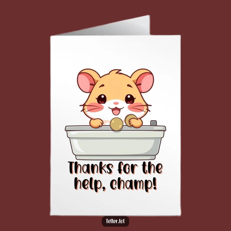Free Printable Thank You Card: Hamster's Payment - Funny Downloadable for Appreciating Value