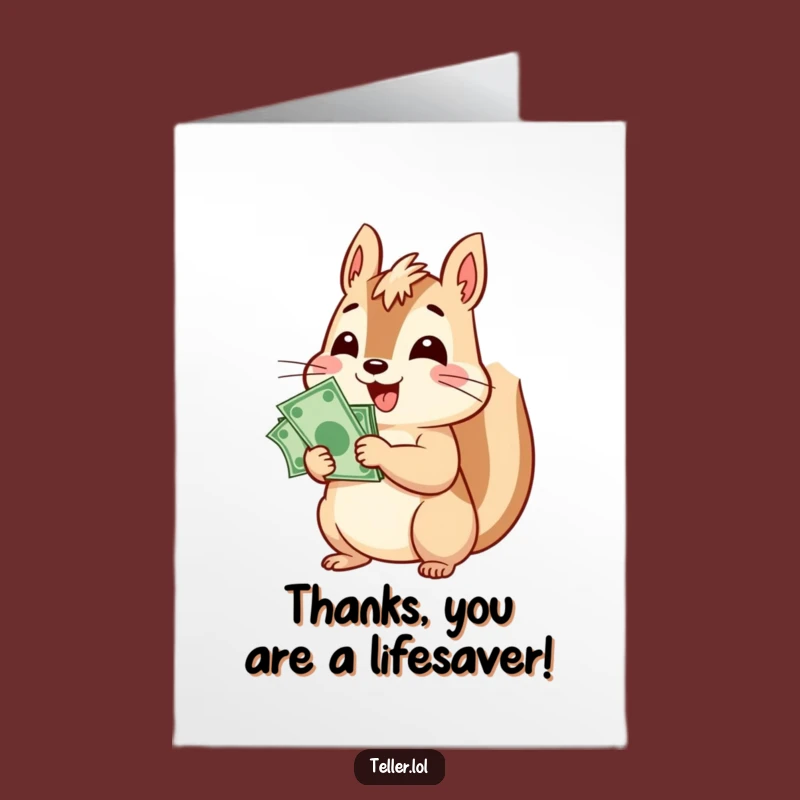 Free Printable Thank You Card: Squirrel's Bounty - Funny Downloadable for Generous Gratitude