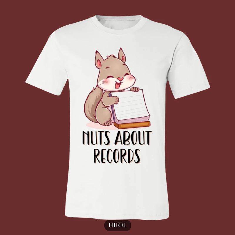 Funny Squirrel T-Shirt: Playful Ledger Stamper, Humorous Apparel & Gift Idea