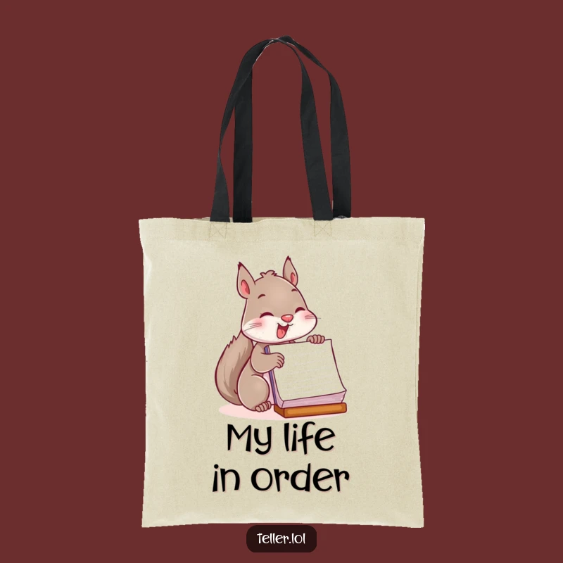 Funny Squirrel Tote Bag: Playful Ledger Stamper, Practical & Humorous Carry-All