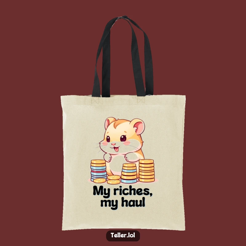 Funny Hamster Tote Bag: Cute Coin Counter, Practical & Humorous Carry-All